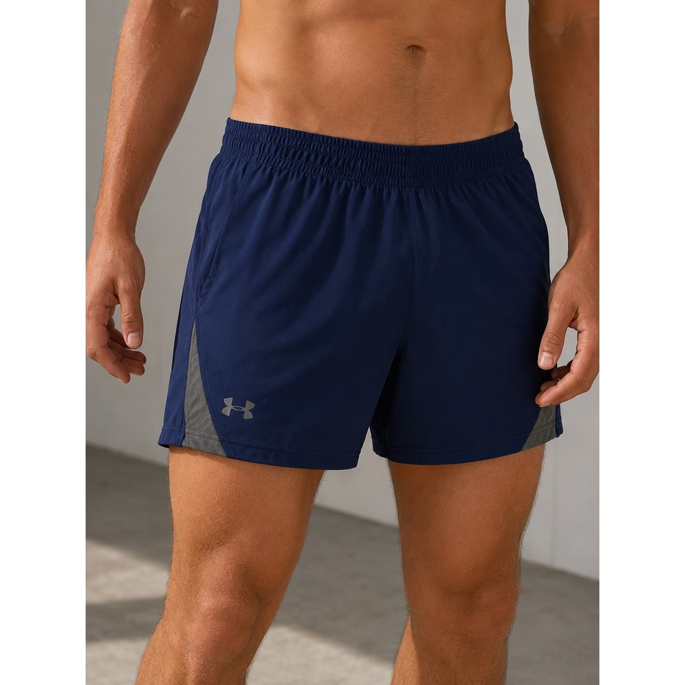 Under Armour Mens Navy Blue Mesh Panel Athletic Gym Training Shorts Small